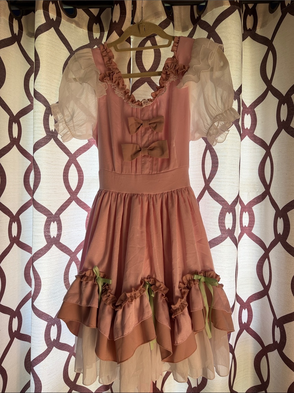 KAWAII Pink Ruffled Bow Tie Lolita type dress - had to have..never wore it once